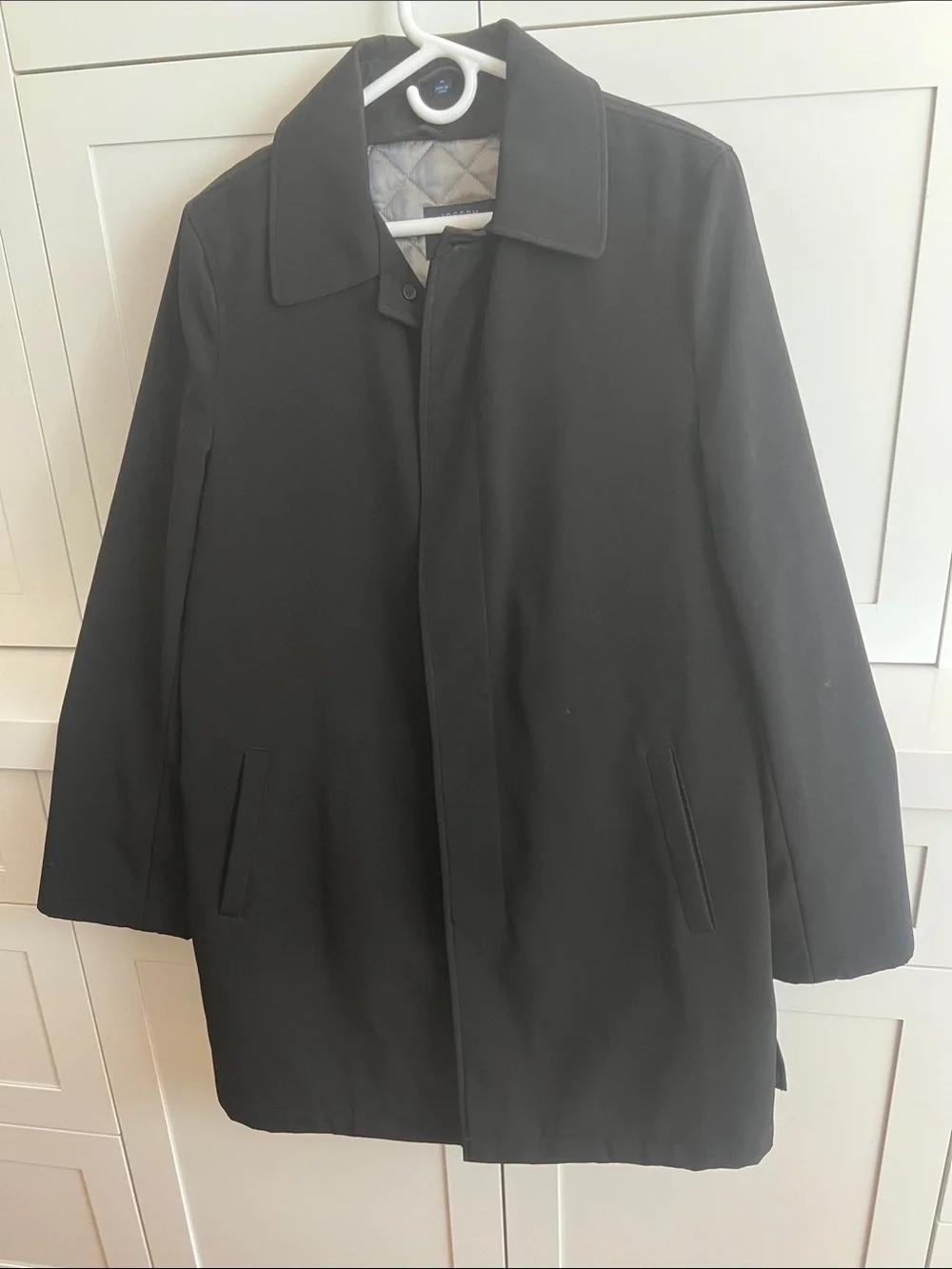 Boy’s Classic Black Overcoat - Quilted and Flannel Zip in Lining